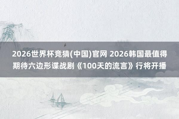 2026世界杯竞猜(中国)官网 2026韩国最值得期待六边形谍战剧《100天的流言》行将开播