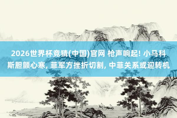 2026世界杯竞猜(中国)官网 枪声响起! 小马科斯胆颤心寒, 菲军方挫折切割, 中菲关系或迎转机