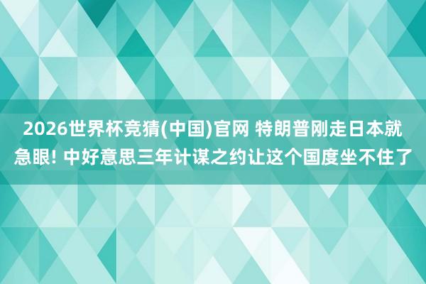 2026世界杯竞猜(中国)官网 特朗普刚走日本就急眼! 中好意思三年计谋之约让这个国度坐不住了