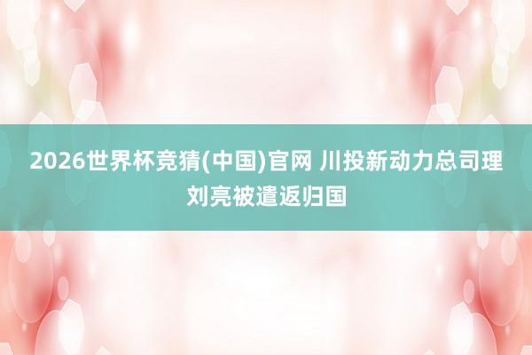 2026世界杯竞猜(中国)官网 川投新动力总司理刘亮被遣返归国