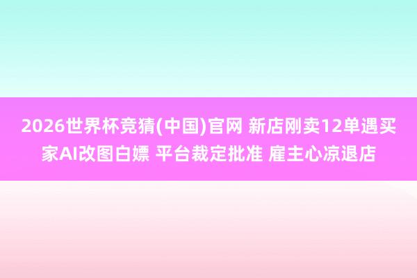 2026世界杯竞猜(中国)官网 新店刚卖12单遇买家AI改图白嫖 平台裁定批准 雇主心凉退店