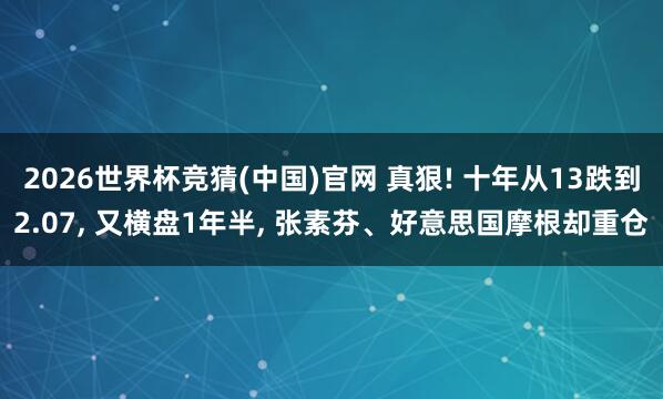 2026世界杯竞猜(中国)官网 真狠! 十年从13跌到2.07， 又横盘1年半， 张素芬、好意思国摩根却重仓