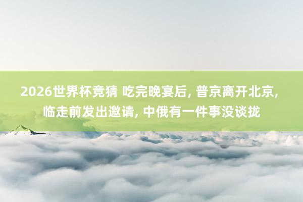 2026世界杯竞猜 吃完晚宴后, 普京离开北京, 临走前发出邀请, 中俄有一件事没谈拢