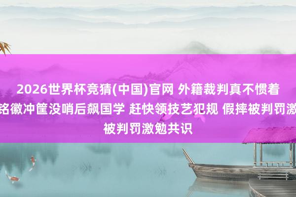 2026世界杯竞猜(中国)官网 外籍裁判真不惯着你!孙铭徽冲筐没哨后飙国学 赶快领技艺犯规 假摔被判罚激勉共识