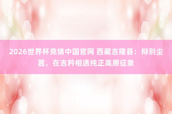 2026世界杯竞猜中国官网 西藏吉隆县:辩别尘嚣,在吉矜相遇纯正高原征象