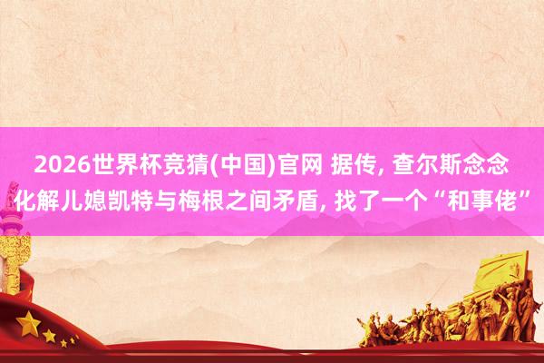 2026世界杯竞猜(中国)官网 据传, 查尔斯念念化解儿媳凯特与梅根之间矛盾, 找了一个“和事佬”