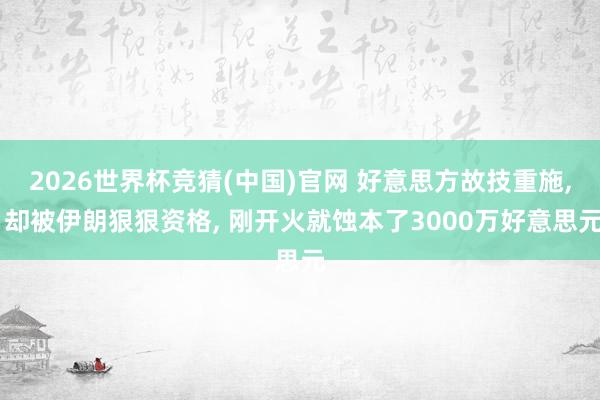 2026世界杯竞猜(中国)官网 好意思方故技重施, 却被伊朗狠狠资格, 刚开火就蚀本了3000万好意思元