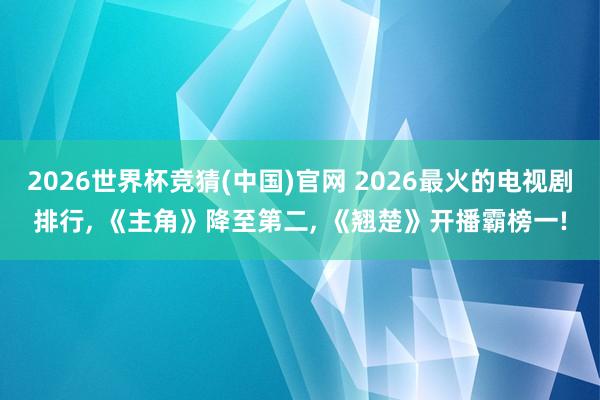 2026世界杯竞猜(中国)官网 2026最火的电视剧排行， 《主角》降至第二， 《翘楚》开播霸榜一!