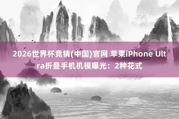 2026世界杯竞猜(中国)官网 苹果iPhone Ultra折叠手机机模曝光：2种花式