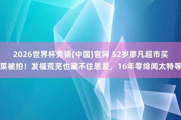 2026世界杯竞猜(中国)官网 52岁廖凡超市买菜被拍!发福荒芜也藏不住恩爱,16年零绯闻太特等
