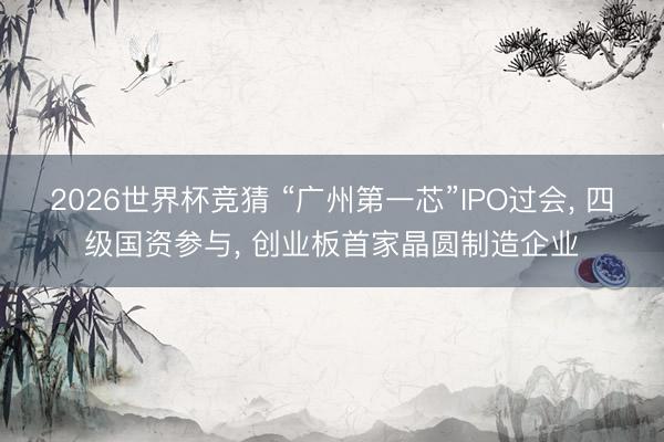 2026世界杯竞猜 “广州第一芯”IPO过会, 四级国资参与, 创业板首家晶圆制造企业